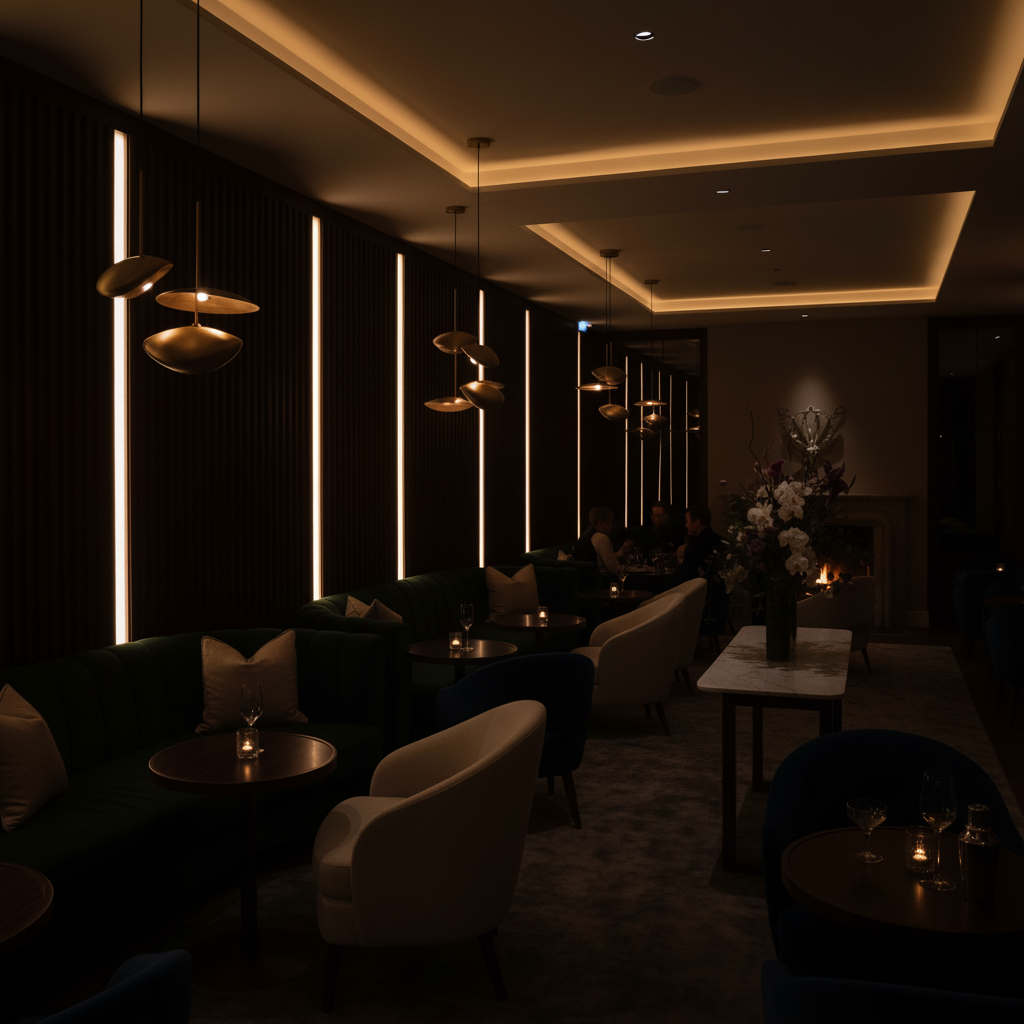 Luxurious Lounge with DUA lighting fixtures off